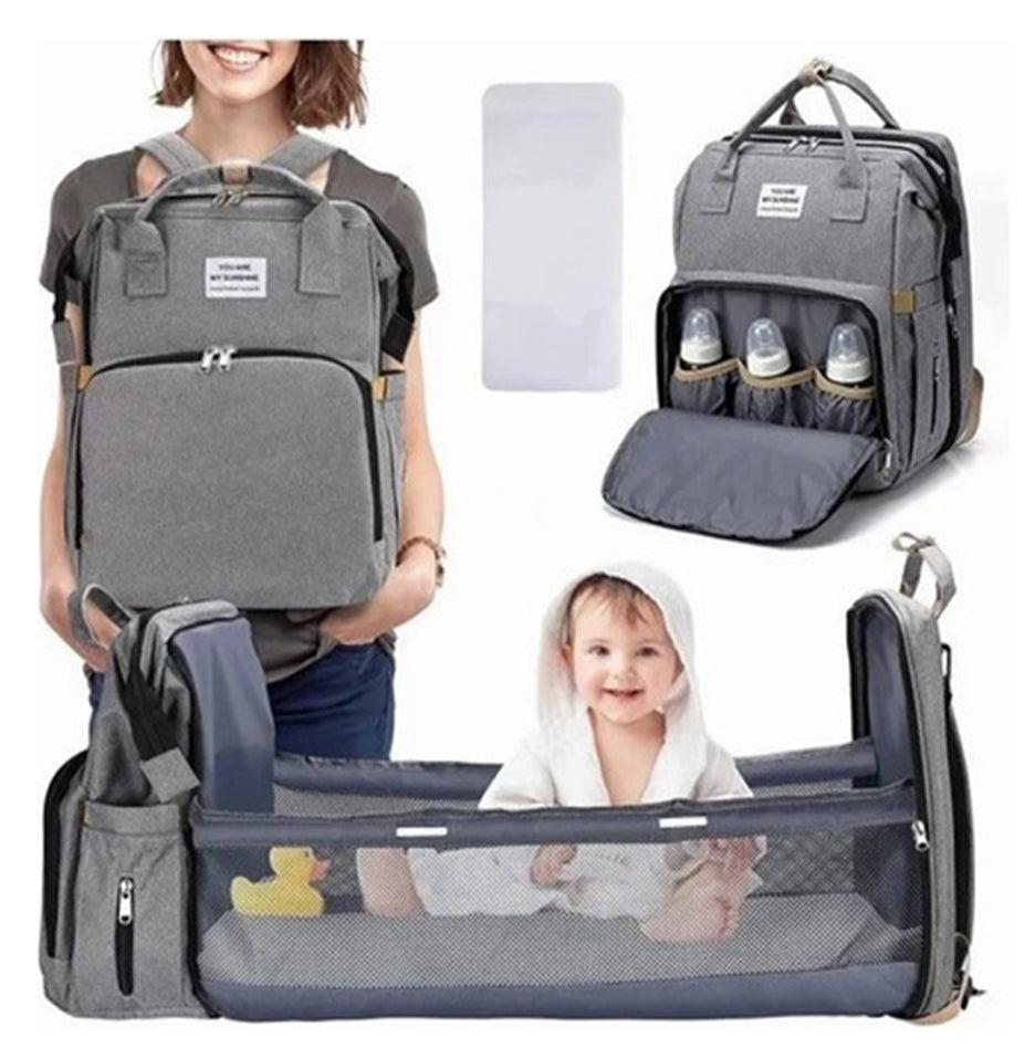 Mochila BabyNest™ Cuna mudador 3en1 Gris